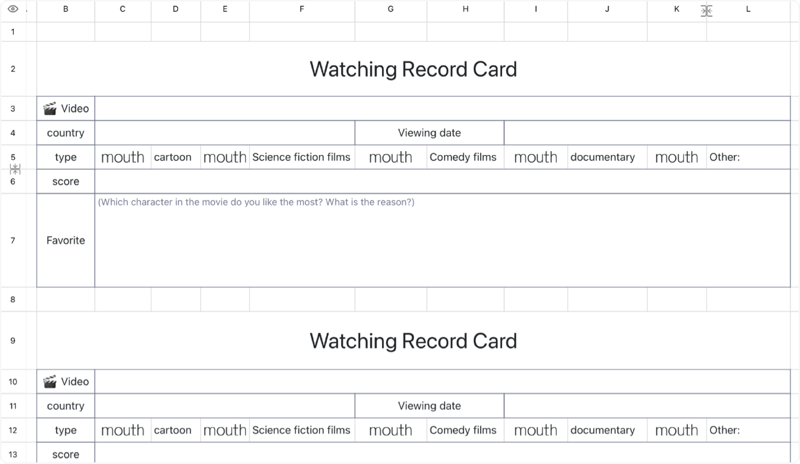 Viewing card 1